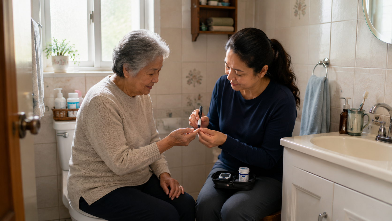 A Goldstar Care nurse providing clinical care at home